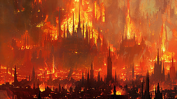 Enflamed Fantasy Kingdom, burning, fire, Kingdom, fantasy HD wallpaper