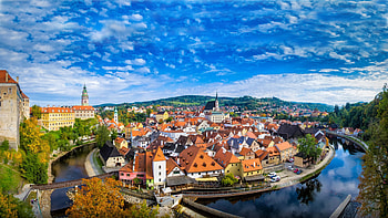 Czechia (Czech Republic), Krumlov city, Panorama landscape, Travels HD wallpaper