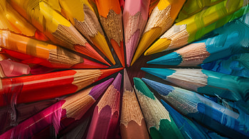 Colorful Pencil Spectrum, colored pencil, colored pencils, art supplies, creativity, stationery HD wallpaper