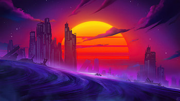 Lonely And Lovely Ride, synthwave, scifi, artist, artwork, digital-art, artstation HD wallpaper