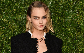 Cara Delevingne, british fashion model, portrait, black jacket, hoot, british star HD wallpaper
