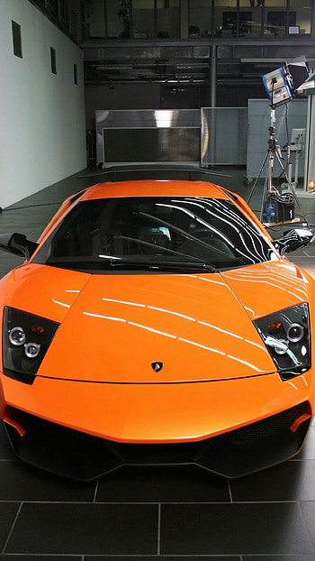 Lamborghini Hexagon, Orange HD phone wallpaper