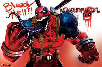 Venompool Artwork , venom, deadpool, digital-art, artwork, art, deviantart, superheroes HD wallpaper