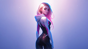Spider Gwen Across The Spider Verse, gwen-stacy, superheroes, artwork, digital-art, artist, ai, deviantart HD wallpaper