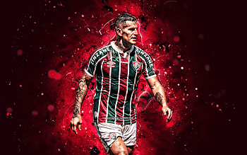 Raul Bobadilla, , Fluminense FC, paraguayan footballers, soccer, Raul Marcelo Bobadilla, Brazilian Serie A, football, purple neon lights, Raul Bobadilla Fluminense, Raul Bobadilla HD wallpaper