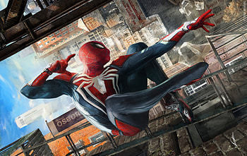 Spiderman Jumping, spiderman, artwork, artist, artstation, superheroes, digital-art HD wallpaper