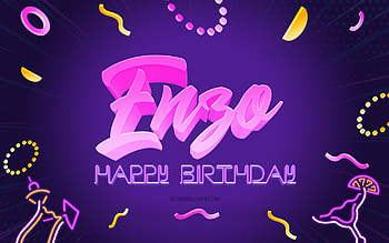 Happy Birtay Enzo, , Purple Party Background, Enzo, creative art, Happy Enzo birtay, Enzo name, Enzo Birtay, Birtay Party Background HD wallpaper