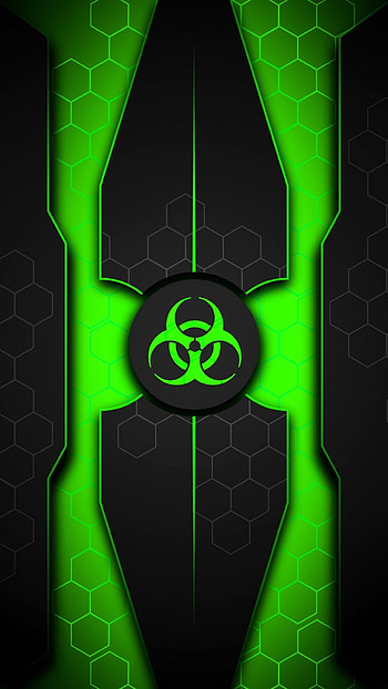 Futuristic, Green Biohazard HD phone wallpaper