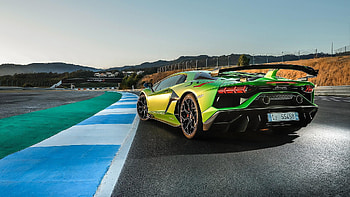 Green Lamborghini Aventador SVJ, Striking color, Sleek profile, Powerful performance HD wallpaper