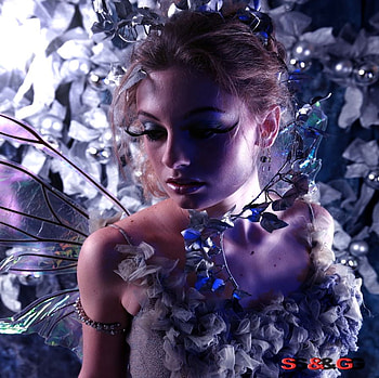 Purple light, leafs, light, woman, female HD wallpaper