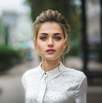 Blue eyes, beautiful, woman model HD phone wallpaper