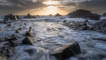 Hartland Quay , beach, waves, nature HD wallpaper