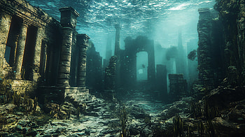 Fantastical Underwater Ruins - Ultra, fantasy, underwater ruins, ancient architecture, coral reef HD wallpaper