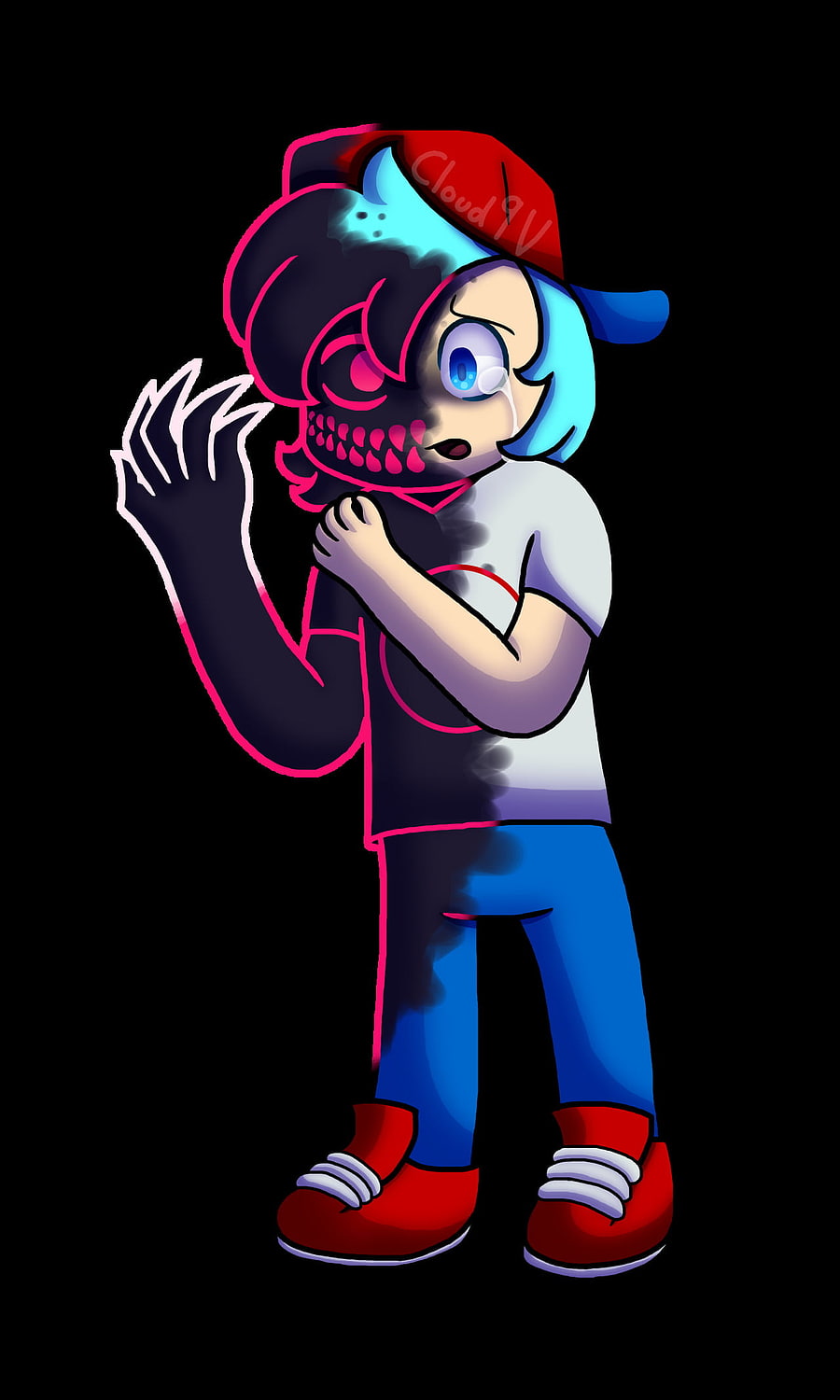Corrupt boy, mod, boyfriend, crying, corrupted mod, cry, depression, ignore tags, friday night funkin, modification, first, fnf HD phone wallpaper