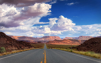 Nature, Road, Markup, Asphalt, Lines, Descent HD wallpaper