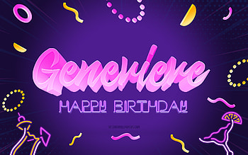 Happy Birtay Genevieve, , Purple Party Background, Genevieve, creative art, Happy Genevieve birtay, Genevieve name, Genevieve Birtay, Birtay Party Background HD wallpaper