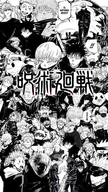 Anime Manga Black And White, Jujutsu Kaisen Collage HD phone wallpaper
