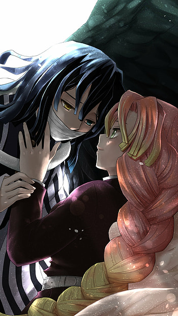 Demon Slayer Romance: Mitsuri & Obanai , Mitsuri Kanroji, Obanai Iguro, Anime, Demon Slayer: Kimetsu no Yaiba HD phone wallpaper