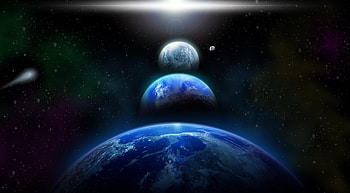 Universe, Shine, Light, Row, Comet, Parade Of Planets, Parade Of The Planets HD wallpaper