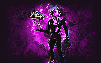 Fortnite Base Reactive Geometric Skin, Fortnite, main characters, purple stone background, Base Reactive Geometric, Fortnite skins, Base Reactive Geometric Skin, Base Reactive Geometric Fortnite, Fortnite characters HD wallpaper