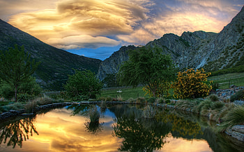Nature, Lake, Shore, Evening, Round, Shores HD wallpaper