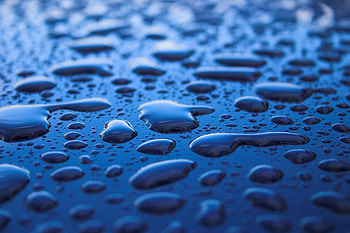 Drops, blue surface HD wallpaper
