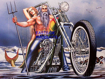 The God of the sea returns, motorcycle, entertainment, ocean, woman HD wallpaper