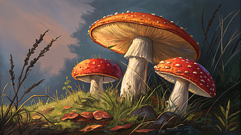 Enchanting Fungi in Stunning Ultra, fungi, mushroom, nature, illustration, fantasy HD wallpaper