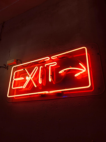 Words, Neon, Backlight, Illumination, Inscription, Text, Output, Exit HD phone wallpaper