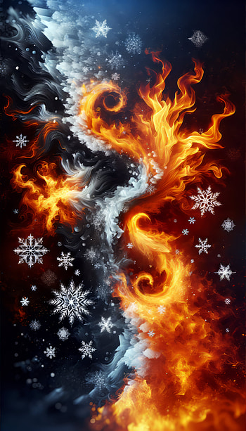 Fire and Ice Abstract Art , fire, ice, Abstract HD phone wallpaper