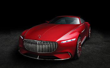 Red, front, Vision Mercedes-maybach HD wallpaper