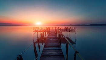Pier Landscape , pier, landscape, nature, sunset, evening HD wallpaper