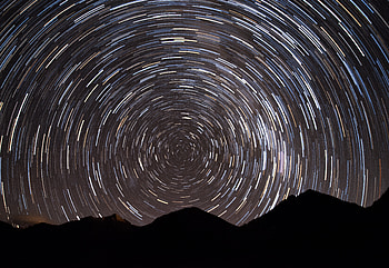 Nature, Stars, Long Exposure, Stripes, Streaks, Hill, Distortion HD wallpaper