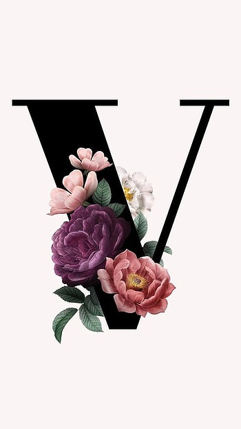 V Letter, Flower Alphabet HD phone wallpaper