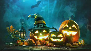 Ghoulish delights, Halloween night, Eerie ambiance, Trick or treat fun HD wallpaper