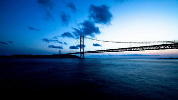 Preview japan, hyogo prefecture, kobe, bridge, night, landscape HD wallpaper