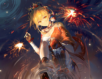 Yoimiya’s Radiant Flames – Genshin Impact, Yoimiya (Genshin Impact), Genshin Impact HD wallpaper
