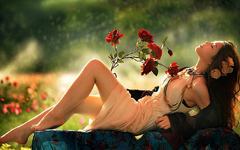 Artistic Women, Artistic, rose, women, mood HD wallpaper