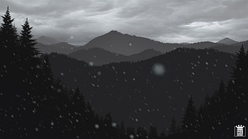 Trees, Art, Mountains, Snow, Vector, Forest HD wallpaper