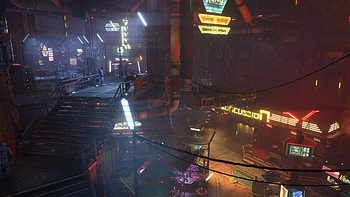 The Expanse: Osiris Reborn — Neon Dockside, Video Game, Cyberpunk, Neon Sign, City Street HD wallpaper