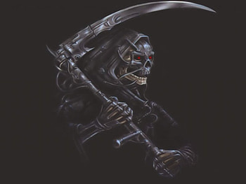 reaper, glowing, red, skull, eyes HD wallpaper