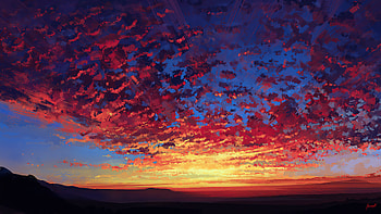 Red Sky Autumn , sky, autumn, artist, artwork, digital-art, artstation HD wallpaper