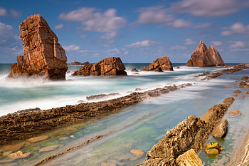 Nature, Shore, Bank, Plate, Haze, Rows, Ranks, Reefs, Slabs, Stony, Rocky HD wallpaper