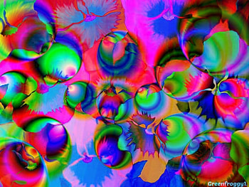 BUBBLES OVER FLOWERS, BUBBLES, FLOWERS, CREATION, ABSTRACT HD wallpaper