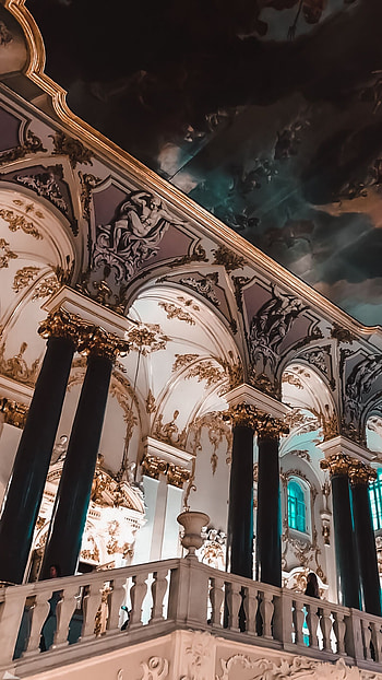 Hermitage Museum, Gold baroque architecture, Aesthetic art HD phone wallpaper