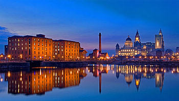 Liverpool Skyline, River Mersey, England city, Bing gallery HD wallpaper