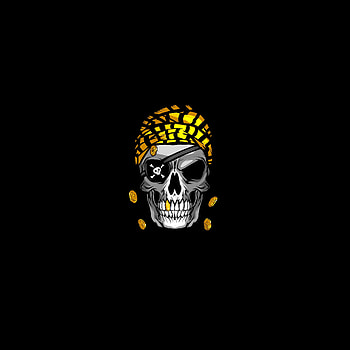Pirate's skull, gold HD phone wallpaper