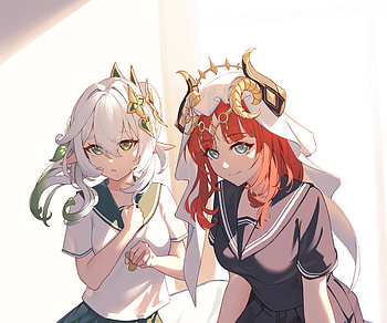 Nilou & Nahida, Nahida (Genshin Impact), Nilou (Genshin Impact), video game, Genshin Impact HD wallpaper