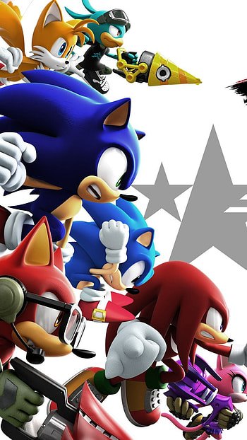 Sonic Forces, art, white HD phone wallpaper