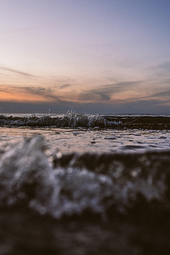 Nature, Sunset, Waves, Horizon, Splash HD phone wallpaper